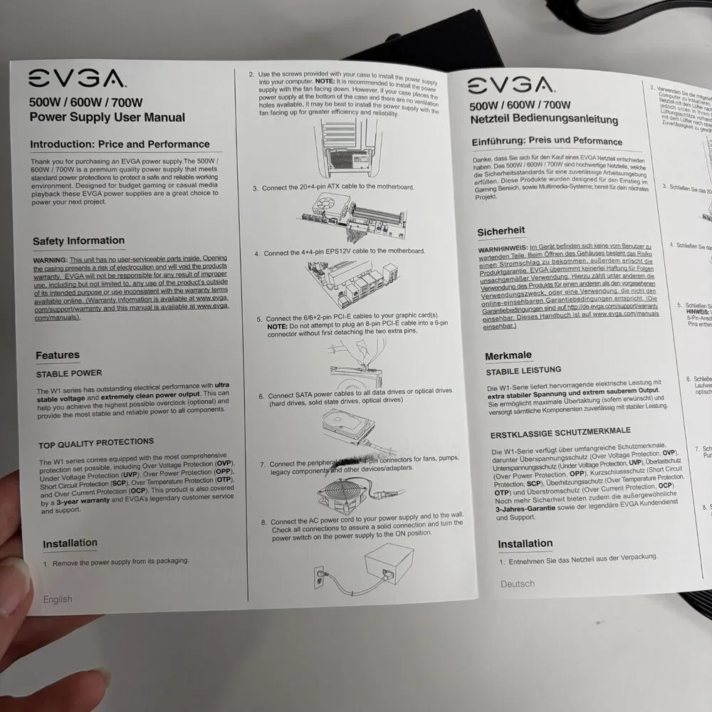 EVGA 600W 80 Plus Certified 100-W1-0600-K1 Power Supply